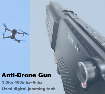 Drone jammer 2000M da 400 mhz a 6 GHz 7 bande solo 3,5 kg di peso pistola anti-drone portatile